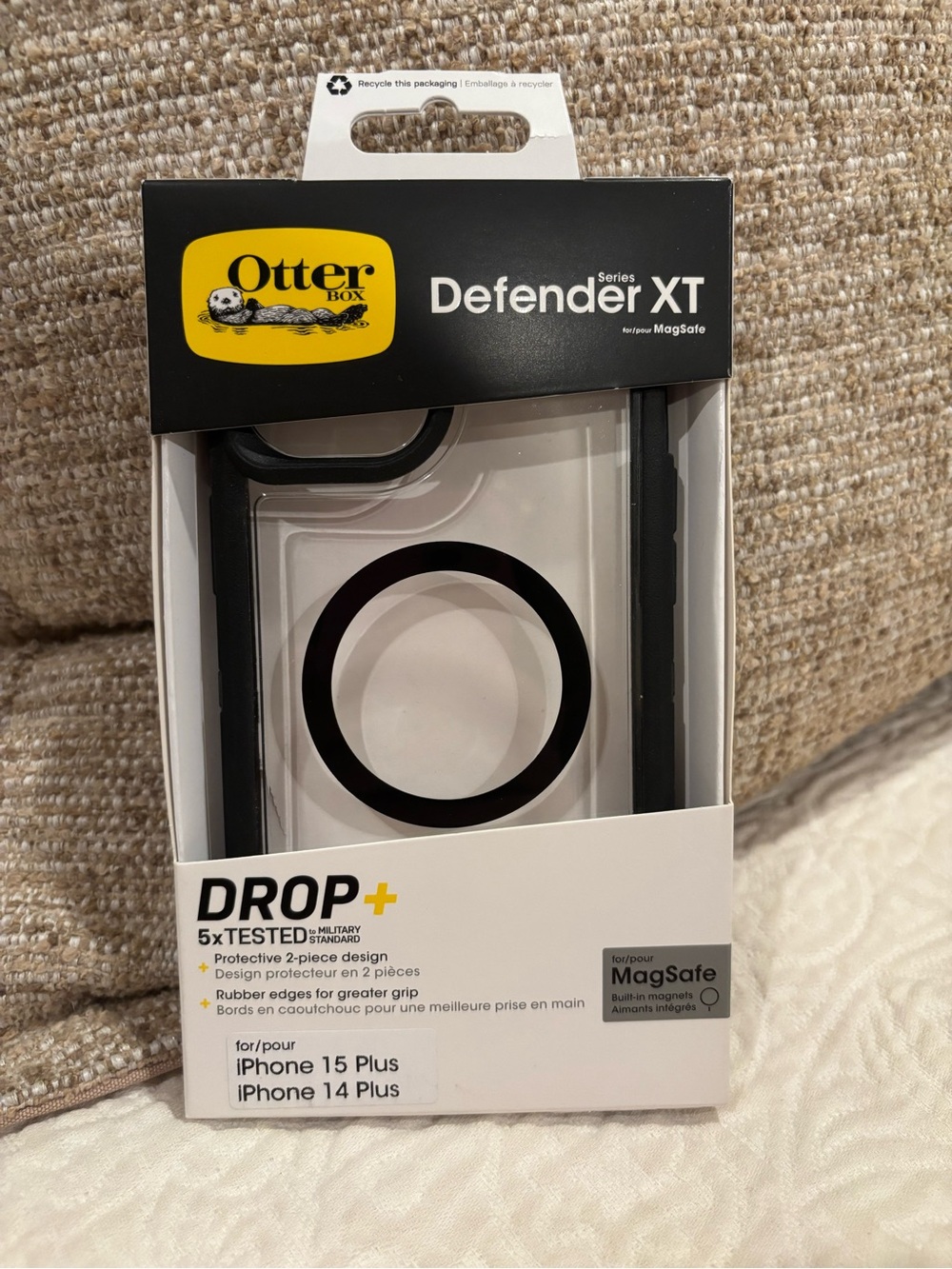 OtterBox Defender XT Clear with Black Ring MagSafe iPhone 14 Plus/15 Plus Case